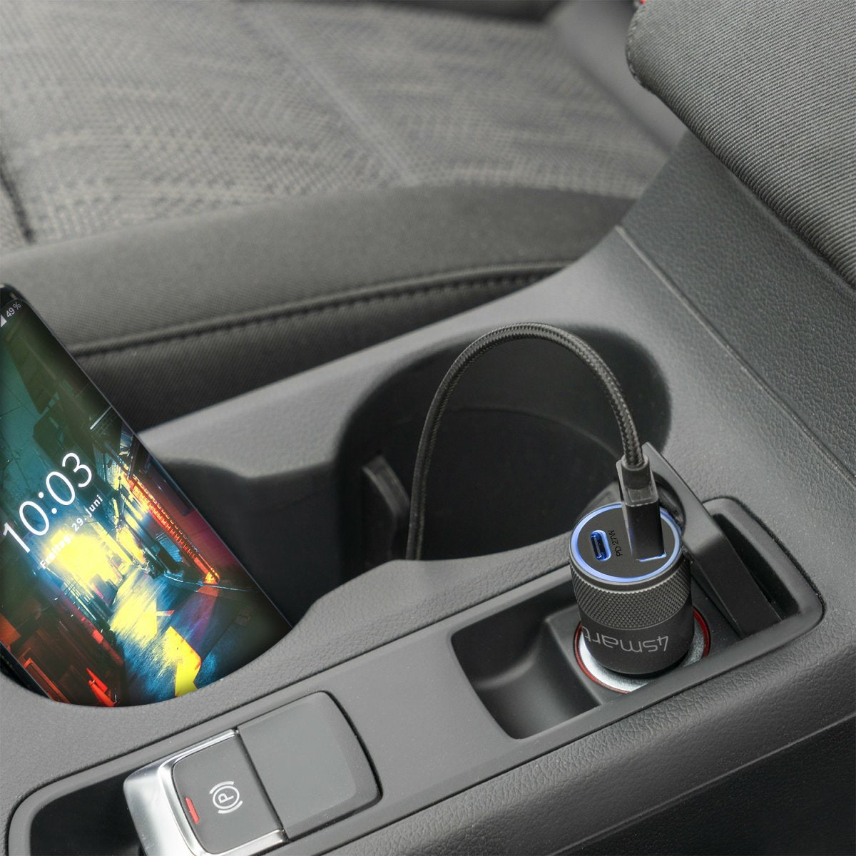 4smarts Cargador De Coche Rapido+ Mit Quick Charge Pd 27w Negro