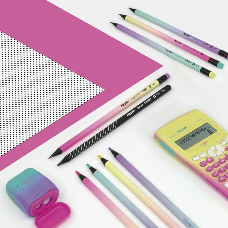 Milan Lápices Con Goma Sunset Grafito Hb C/Surtidos - Caja 24 Unidades-