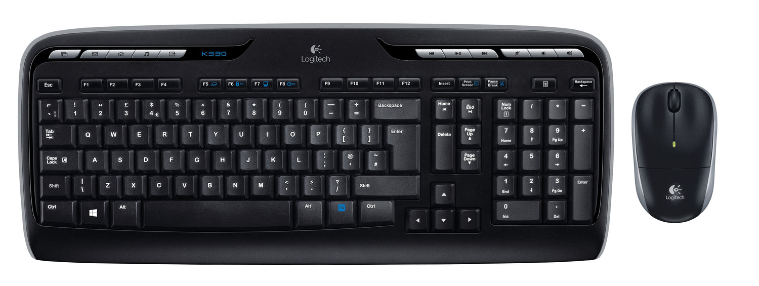Teclado Ingles Logitech Mk330 Internacional Wireless Combo Unifying P/N:920-003989