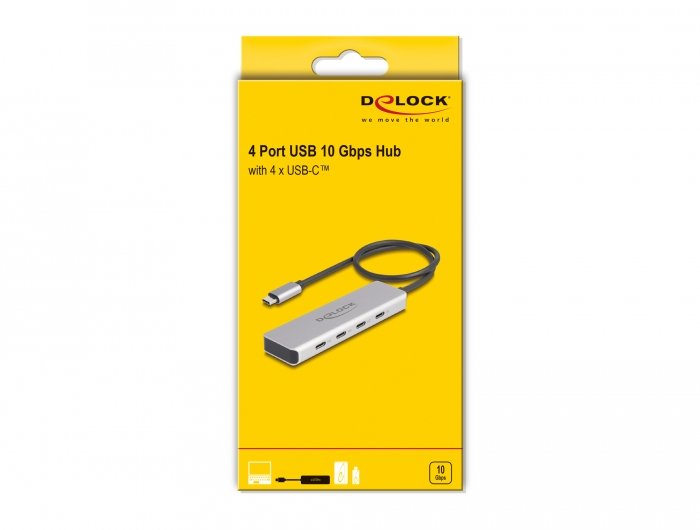 Delock Usb 10 Gbps Usb Tipo-C Hub Con 4 X Usb Tipo-C Hembra