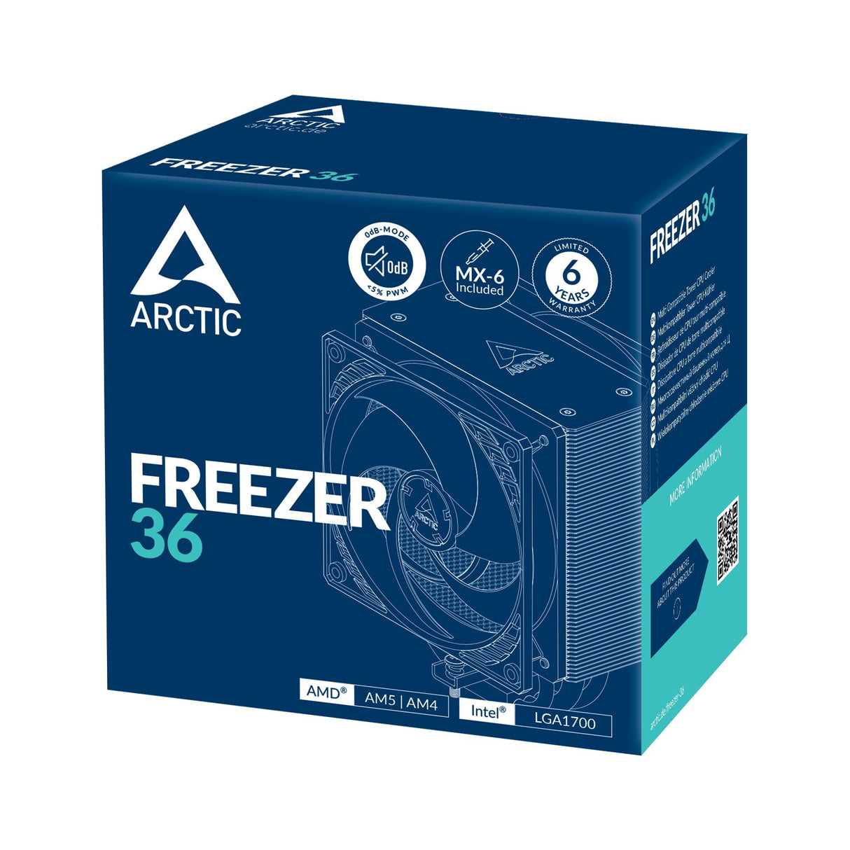 Arctic Freezer 36 - Ventilador Cpu De Torre Única Con Push-Pull, Dos Ventiladores P De 120 Mm