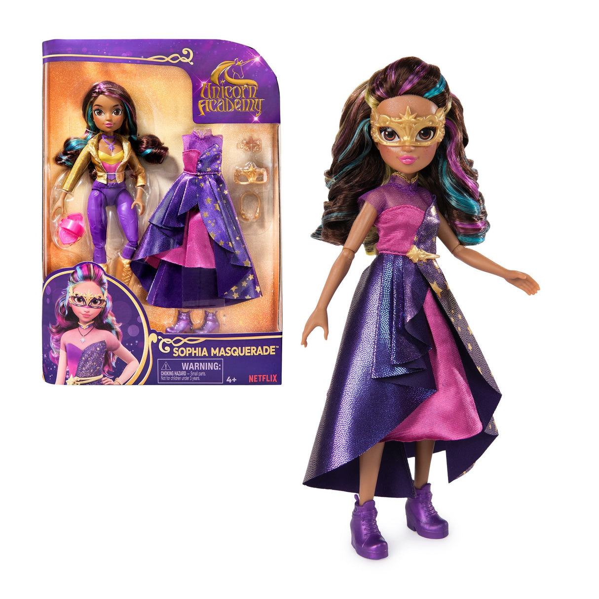 Muñeca Spin Master Unicorn Academy - Bola De Máscaras De Lujo Sophia 6069399