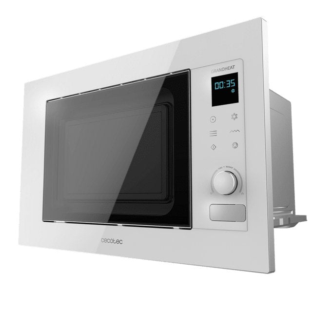 Cecotec Grandheat 2090 Built-In Touch White Microondas Encastrable Con Grill 21l 1200w - Temporizador Hasta 60min - 8 Funciones Preconfiguradas