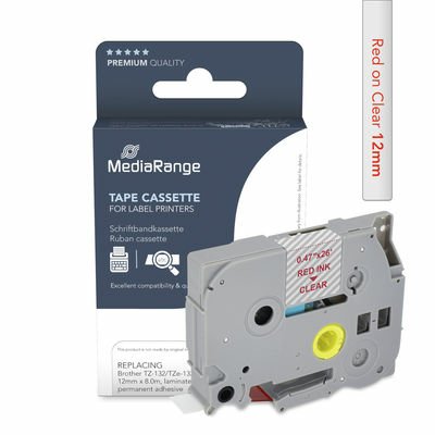 Cinta Mediarange Aprox. Hermano Tz-132 Tze-132 12mm 8m Rojo