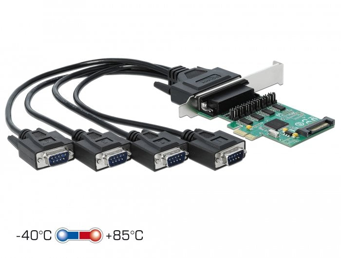 Tarjeta Pci Express Delock 89938 X1 A 4 X Serie Rs-232 Con Fuente De Alimentación