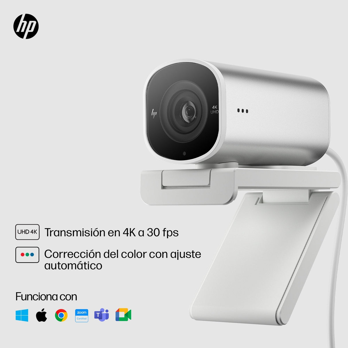 EAN 0196548527304 - HP 960 4K Streaming Webcam cámara web 8 MP 3840 x 2160 Pixeles USB Plata imagen 18