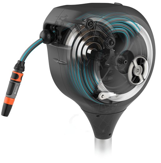 Gardena Caja Para Mangueras De Terraza Rollup S, 15 Metros, Enrollador De Manguera Gris/Blanco, Incluida Jeringa De Limpieza 18607-20