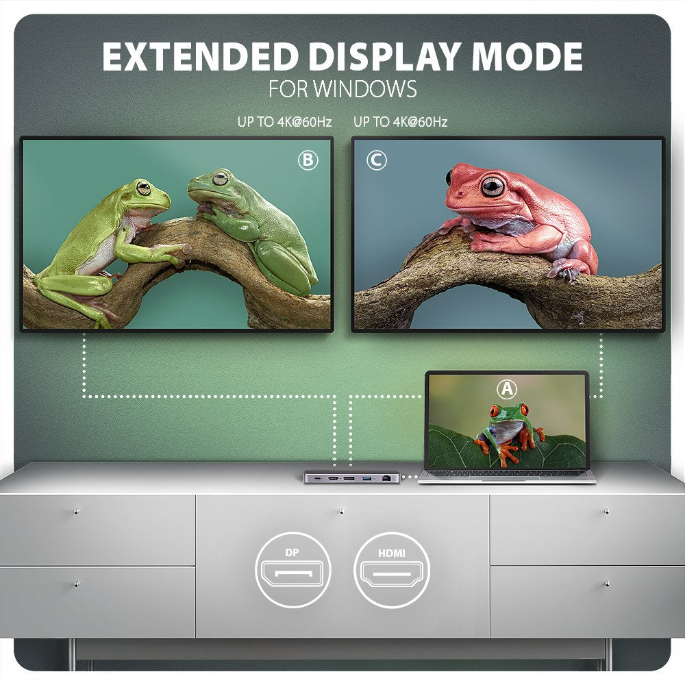 Hub Axagon Hmc-12gm2 Base Para Portátil Y Replicador De Puertos Alámbrico Rog Xg Mobile + Usb Type-C Gris