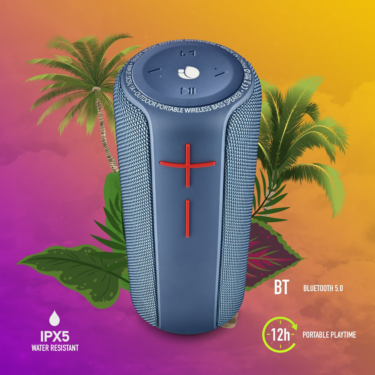 Altavoz Con Bluetooth Ngs Roller Nitro 2 20w 2.0 Azul