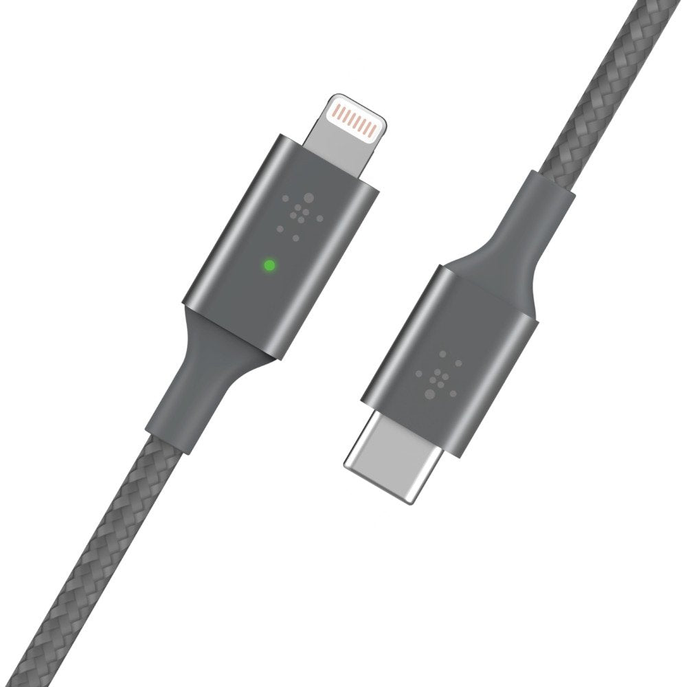 Belkin Smart Led Cable Grey 1,2m Usb-C / Lightning   Caa006bt04gr