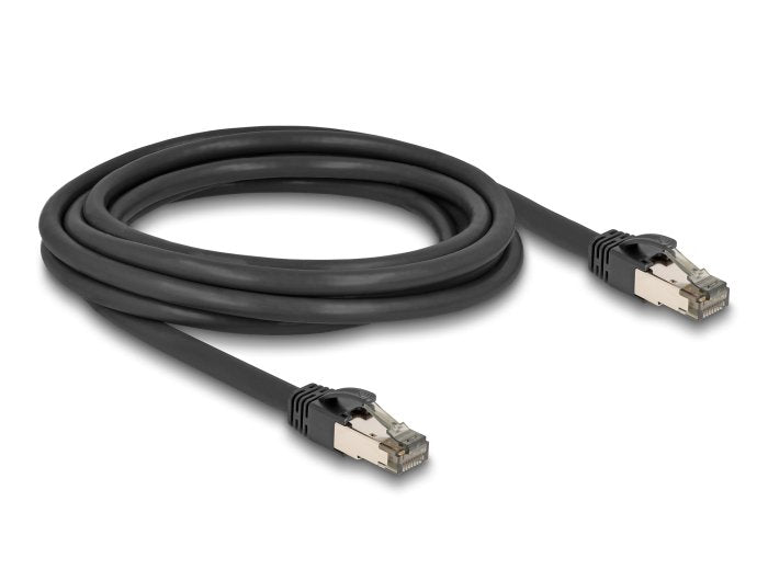 Delock 80242 Cable De Red Rj45 Cat.6a U/Ftp Ultraflexible Con Cubierta Metálica Interior, 3 M, Negro