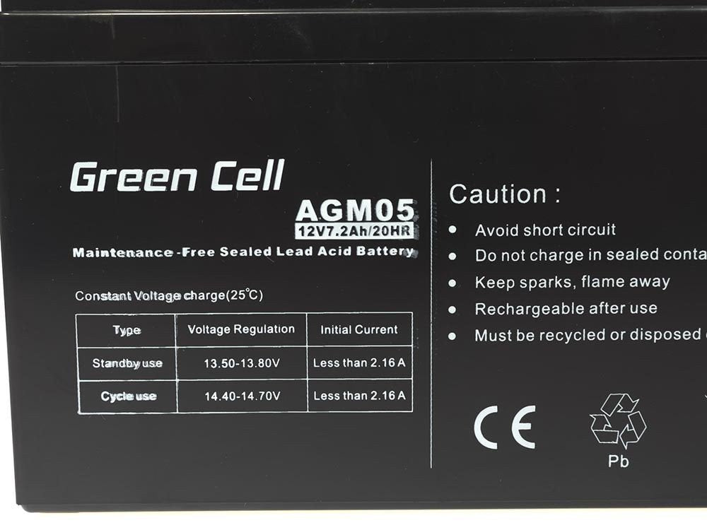 EAN 5902701411510 - Green Cell AGM05 batería para sistema ups Sealed Lead Acid (VRLA) 12 V 7,2 Ah imagen 2