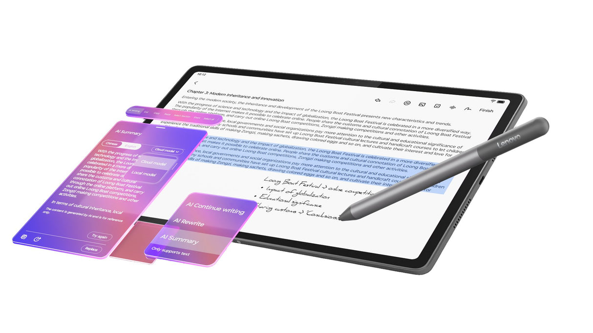EAN 0198158815987 - Lenovo Idea Tab Plus Mediatek 256 GB 30,7 cm (12.1") 8 GB Wi-Fi 5 (802.11ac) Android 15 Gris imagen 9