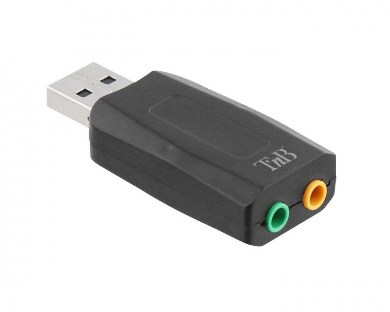 EAN 3303170075623 - T'nB ADAUSB51 cambiador de género para cable USB-A 2 x 3.5mm Negro imagen 1