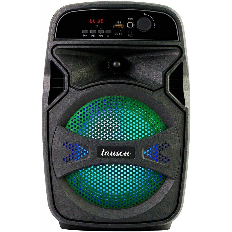 Lauson Llx34 Negro Altavoz Inalámbrico Portátil 20w Bluetooth Karaoke Fm Luces Usb Sd