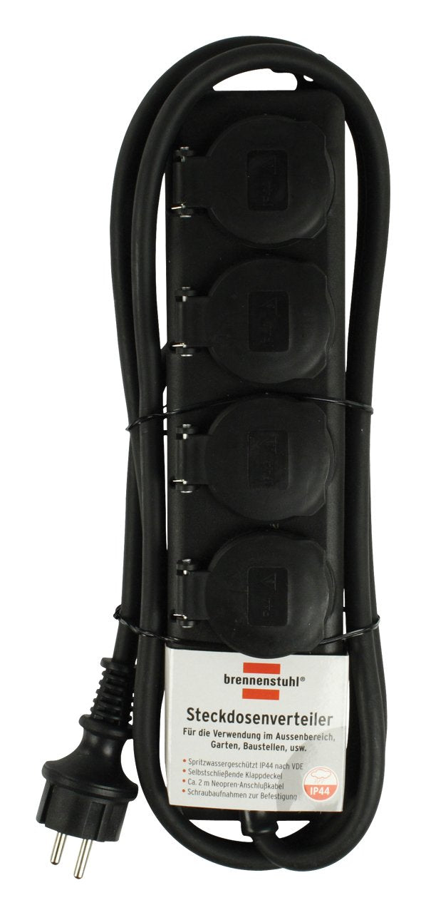 Brennenstuhl Distribuidor De Enchufes 4 Vías Ip 44, Regleta De Enchufes 1159960