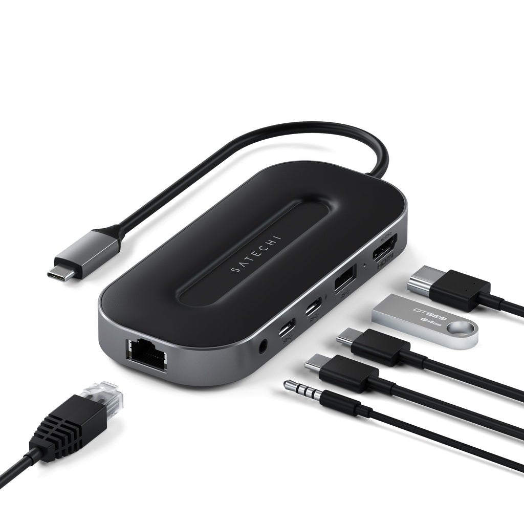 EAN 810086360512 - Satechi ST-U4MGEM base para portátil y replicador de puertos Alámbrico USB4 Negro, Gris imagen 3