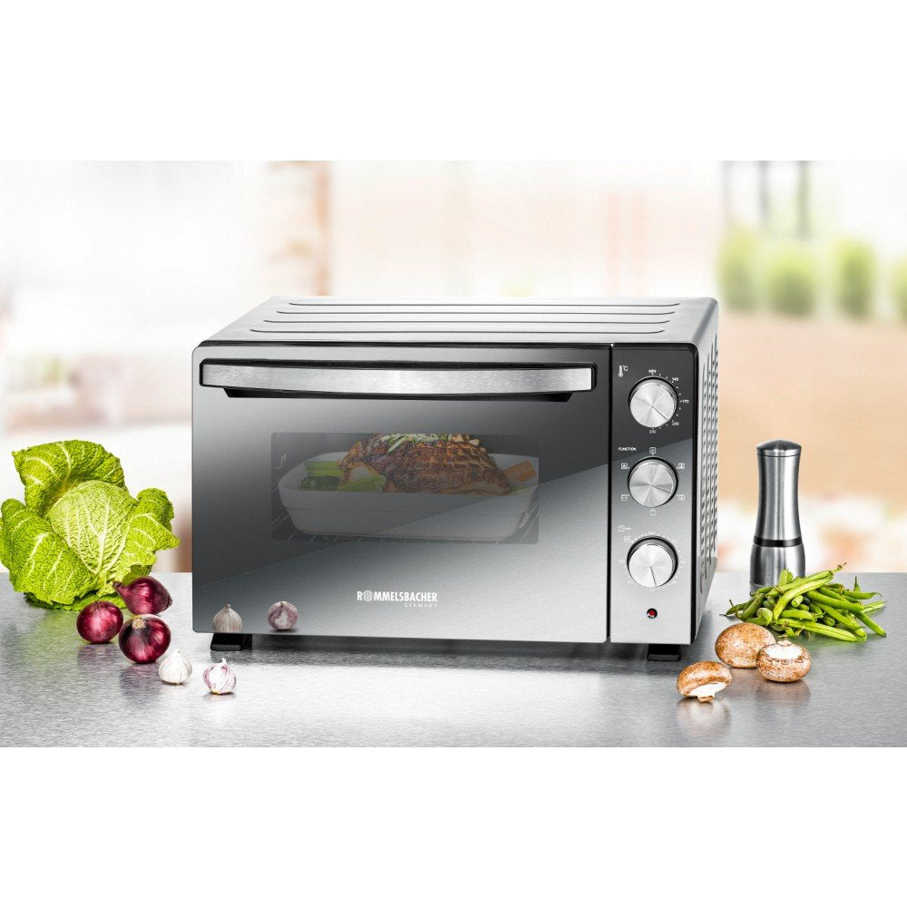 Horno Rommelsbacher Bgs 1500 Eléctrico 30 L 1500 W Negro, Plata, Mini Horno Plateado/Negro, Pequeño, Horno Eléctrico, 30 L, 1500 W, 30 L, 230 °C