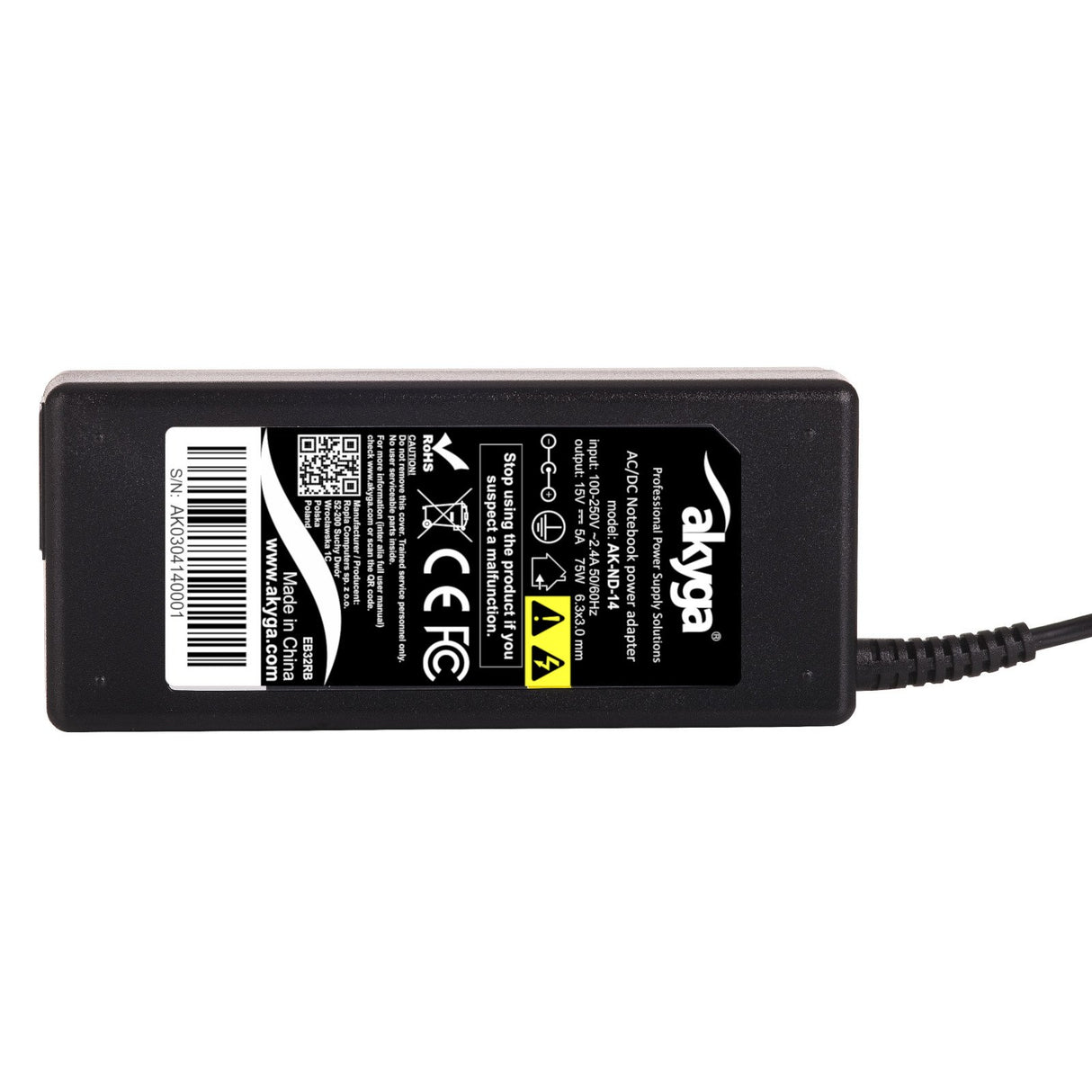 EAN 5901720130778 - Akyga AK-ND-14 adaptador e inversor de corriente Interior 75 W Negro imagen 6