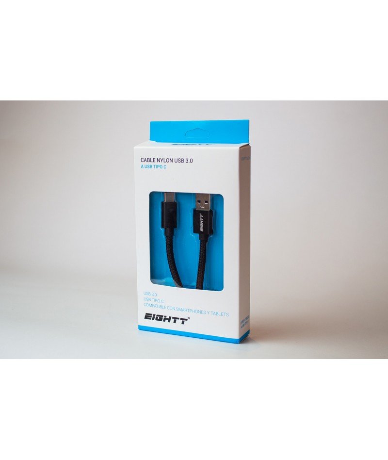 Eightt Cable Usb 3.0 A Usb Type C 1m Pvc Negro