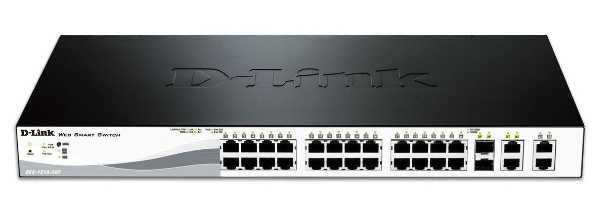 D-Link Switch Des-1210-28p Gestionable 24 Puertos 10/100 Poe + 2 Puertos Gigabit Sfp Combinado