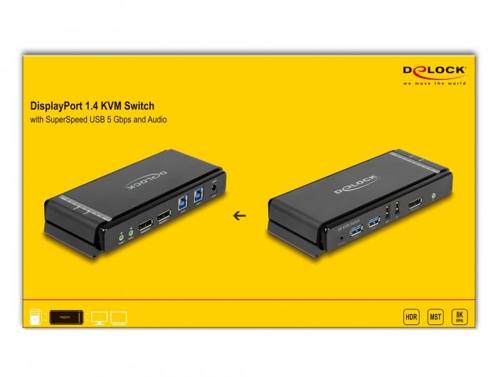 EAN 4043619114764 - DeLOCK 11476 interruptor KVM Negro imagen 3