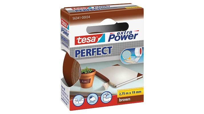 Cinta De Tela Tesa Extra Power Perfect 2,75 M 19 Mm Marrón