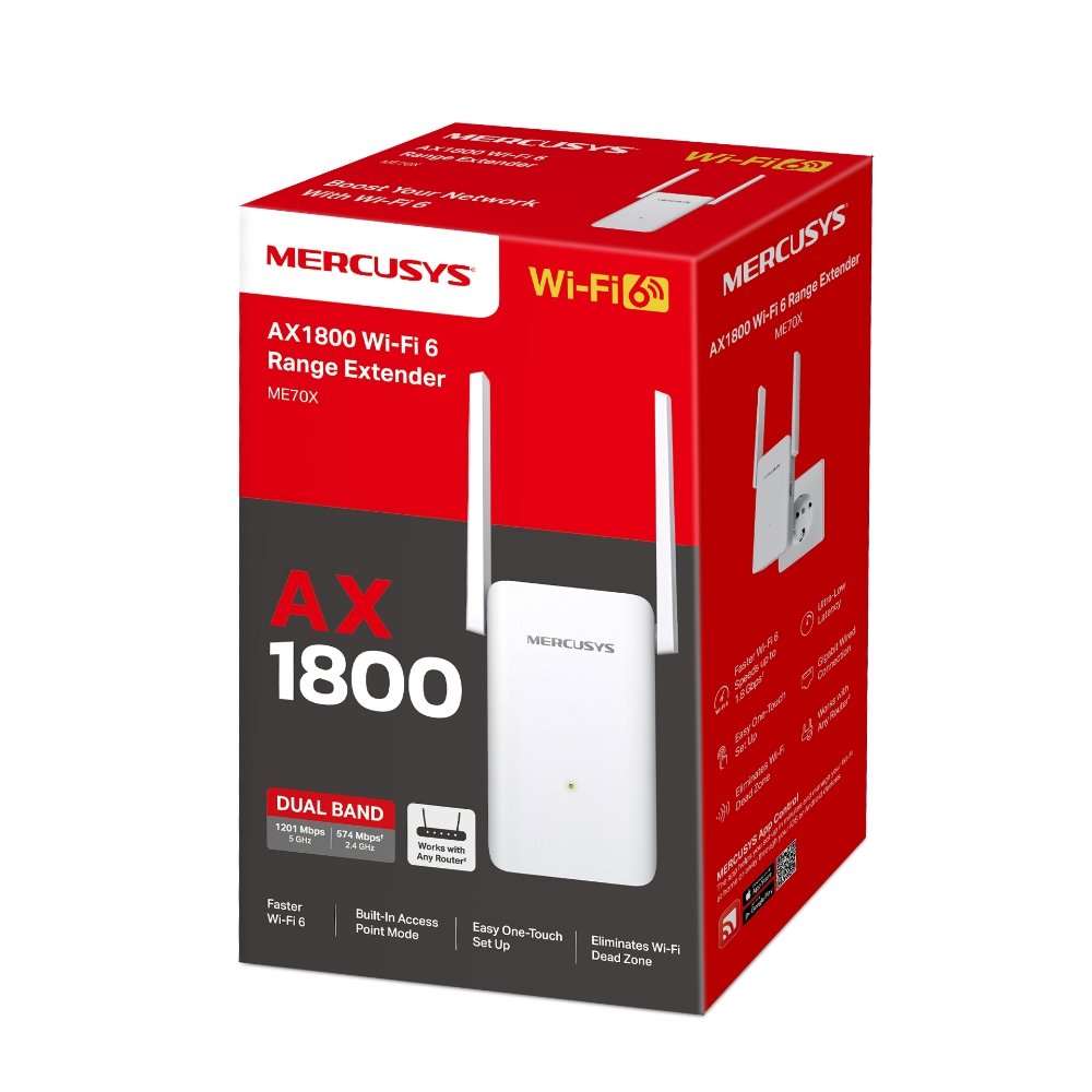 EAN 6957939001087 - Mercusys ME70X ampliador de red Repetidor de red Blanco 10, 100, 1000 Mbit/s imagen 3