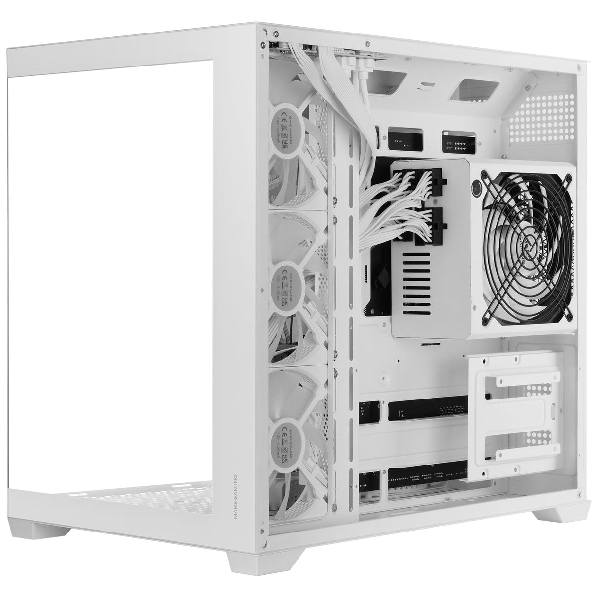 Caja Pc Atx Mars Gaming Mcv5w Cristal Templado Panoramico Argb Gpu 416mm Blanco