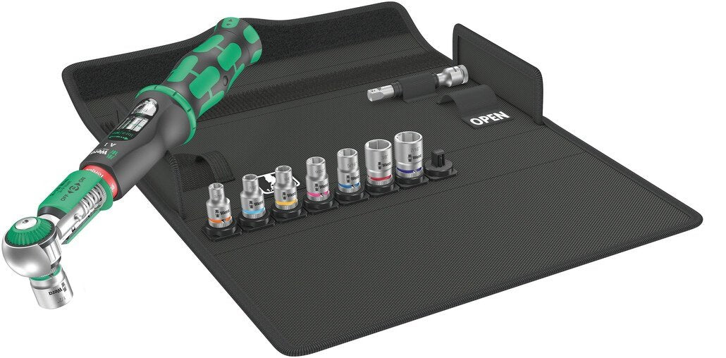 Llave Dinamométrica Wera Safe-Torque A 1 Imperial Set 1, 10 Piezas Negro Verde Cuadrado De 1/4", 2-12 Nm