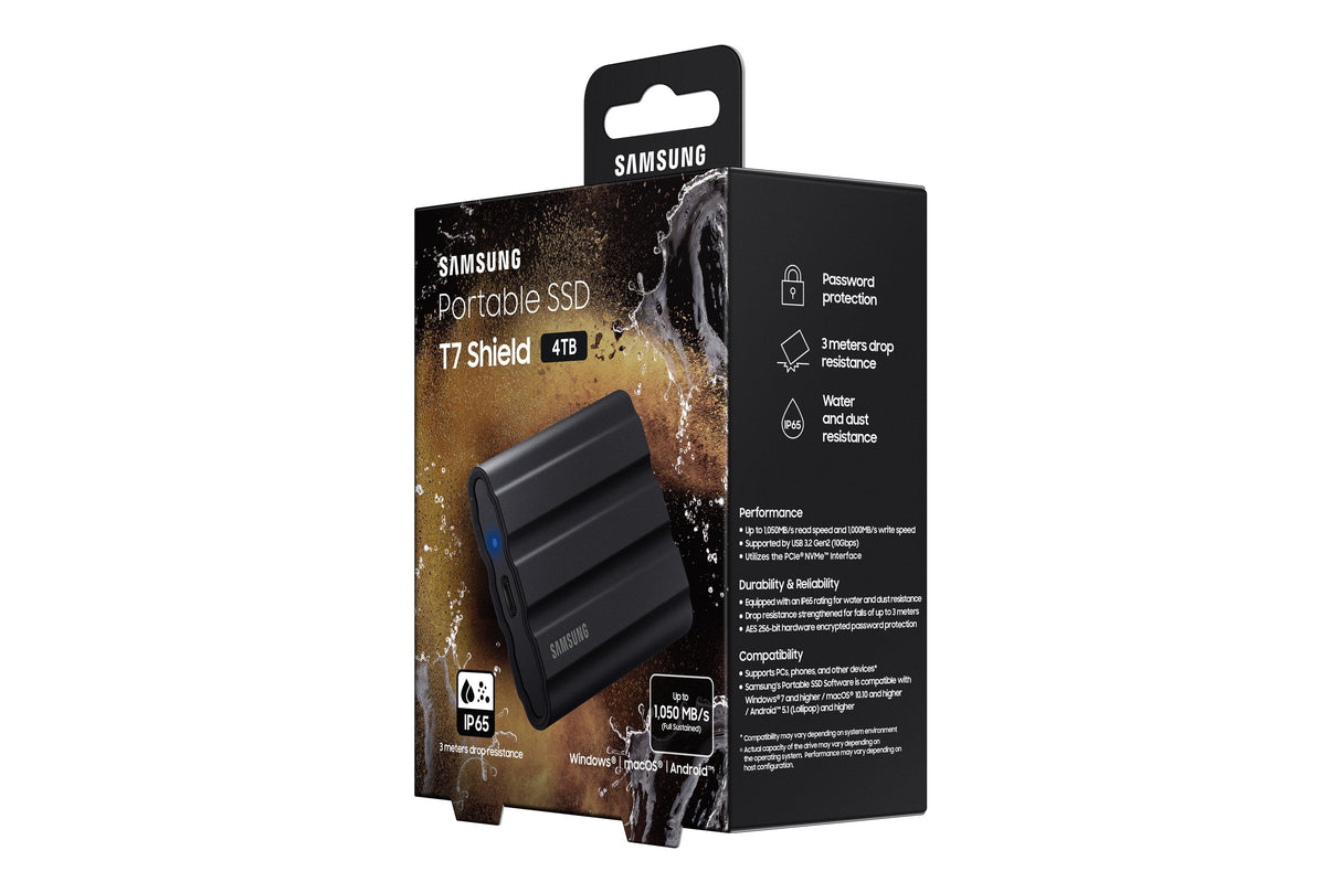 Samsung Portable Ssd T7 Shield 4 Tb, Ssd Mu-Pe4t0s/Eu