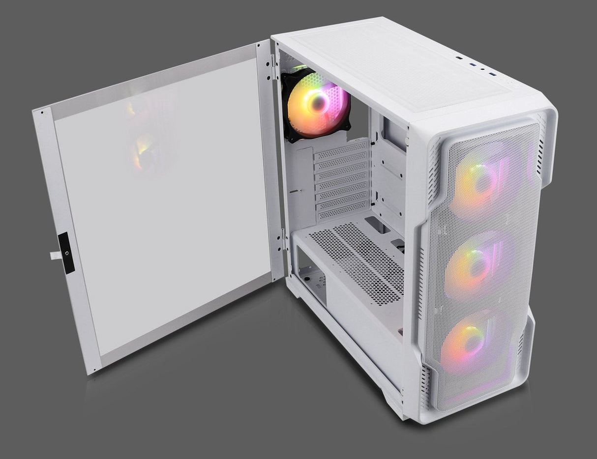 Caja Pc Go Nanoxia Midi Ds-9 Argb Airflow Blanco - Usb-C - Tg-Mesh