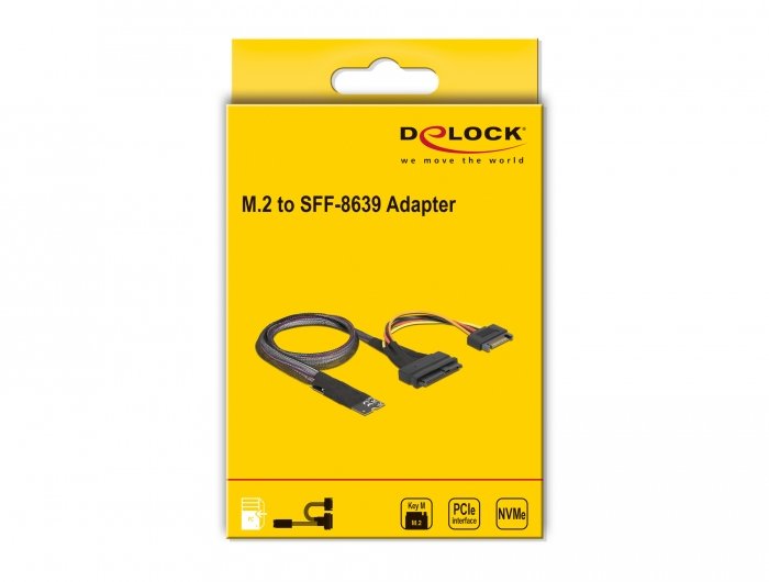 Delock Adaptador M.2 Key M A U.2 Sff-8639 Nvme Con Cable De 50 Cm