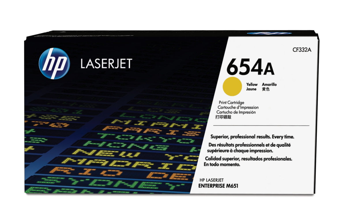 EAN 0886112501198 - HP 654A Yellow Original LaserJet Toner Cartridge cartucho de tóner 1 pieza(s) imagen 1