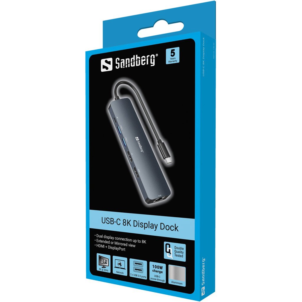 Sandberg 136-43 Hub De Interfaz Usb 3.2 Gen 1 (3.1 Gen 1) Type-C Gris