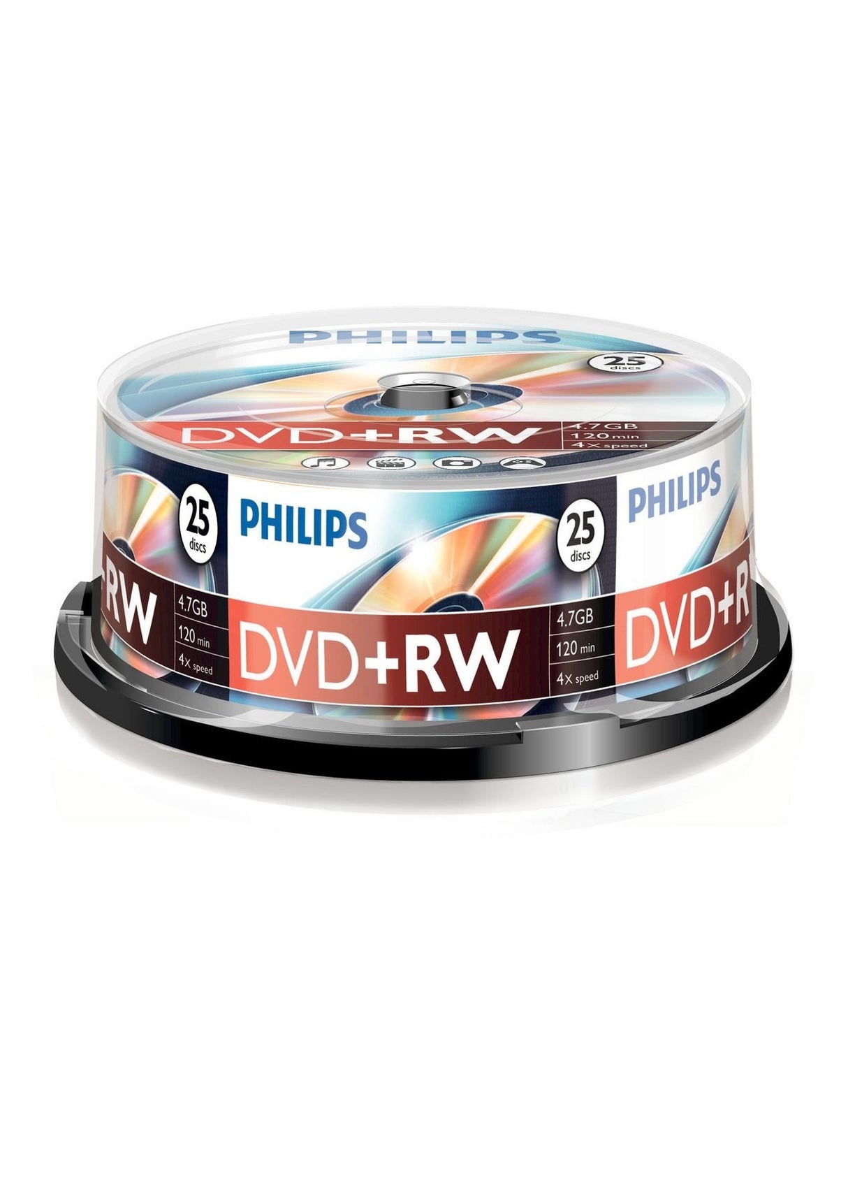 1x25 Philips Dvd+Rw 4,7gb 4x Sp