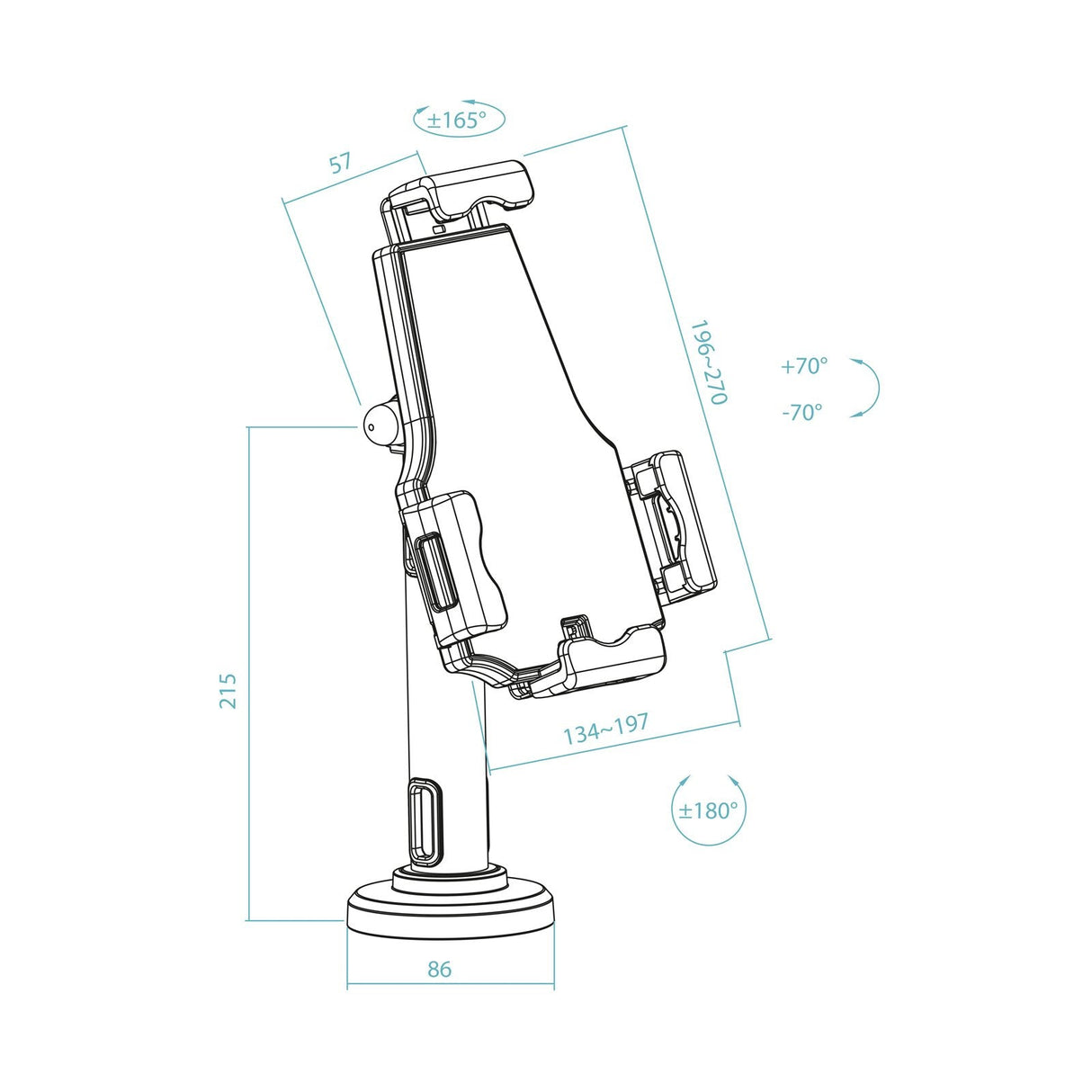 EAN 8433281016354 - TooQ TQTDS0812 soporte Soporte para tableta Tablet/UMPC Negro imagen 8