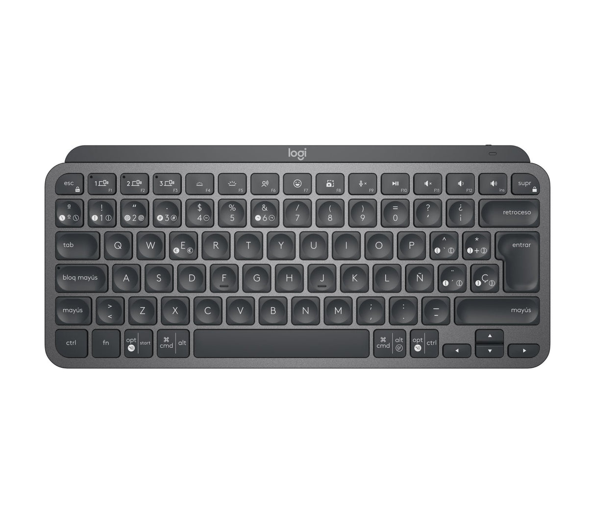 Teclado Español Logitech Mx Keys Mini For Business Rf Wireless + Bluetooth Qwerty Grafito