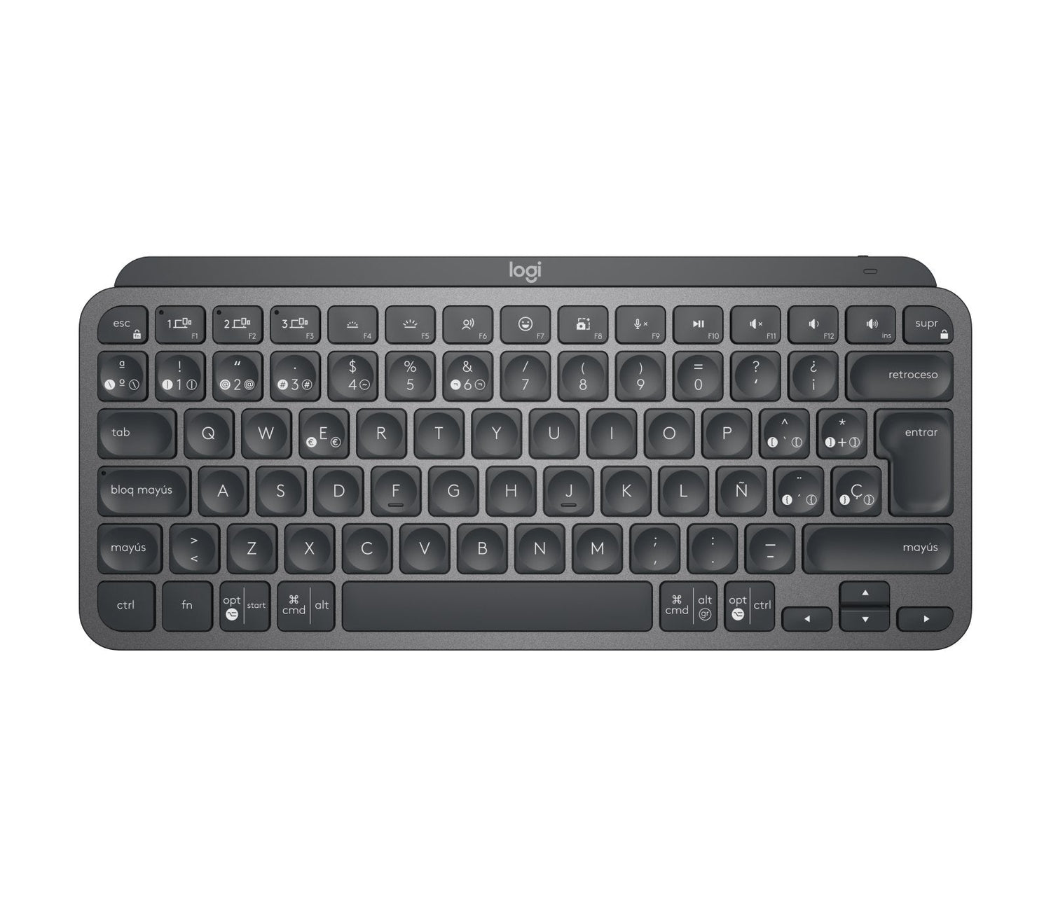 Teclado Español Logitech Mx Keys Mini For Business Rf Wireless + Bluetooth Qwerty Grafito