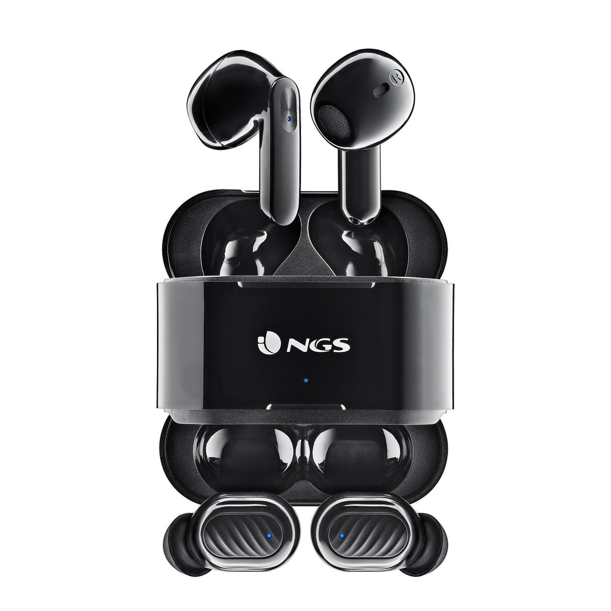 Auriculares Bluetooth Ngs Ártica Duo Con Estuche De Carga Autonomía 5h Negros