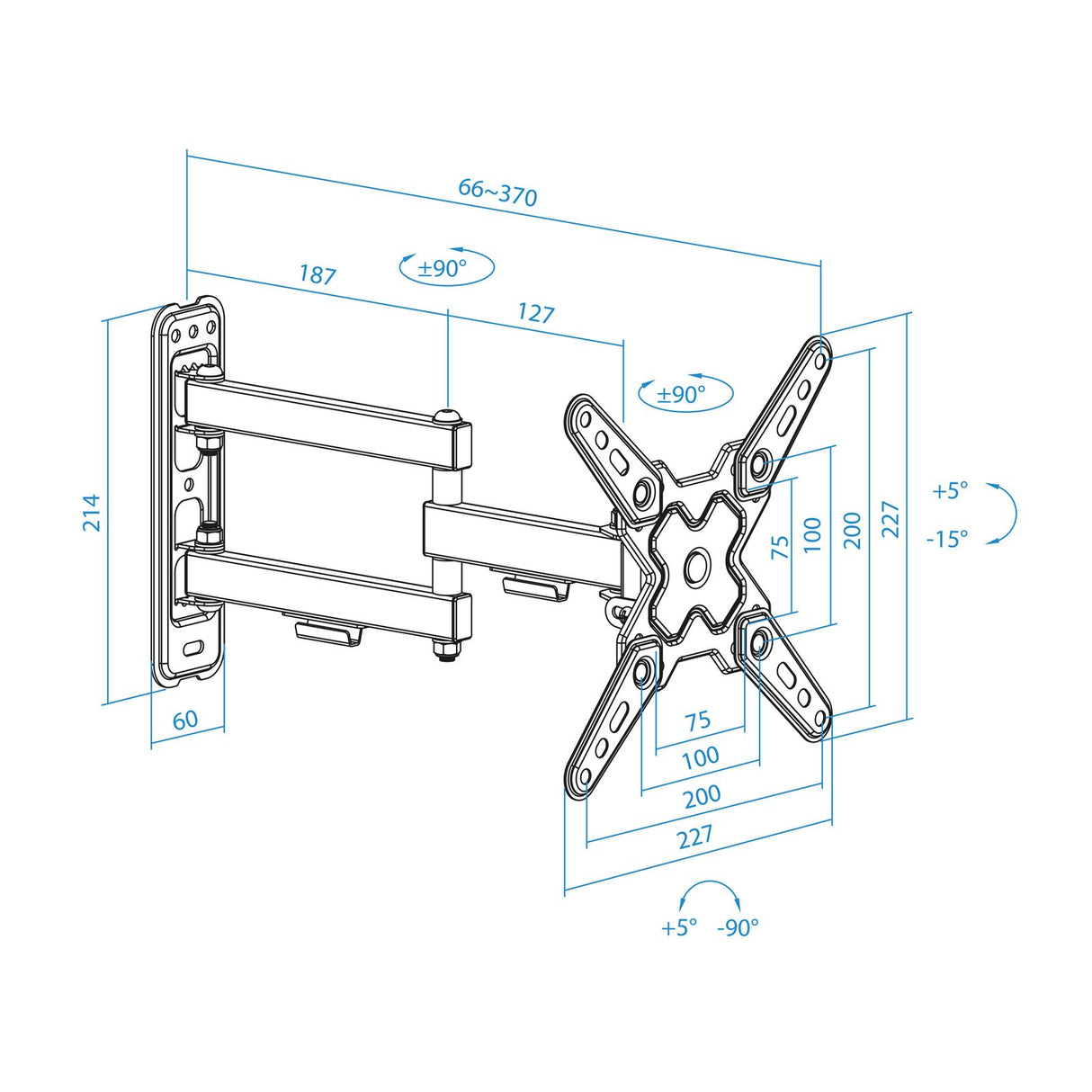EAN 8433281014510 - TooQ LP1345TN-B soporte para TV 109,2 cm (43") imagen 8