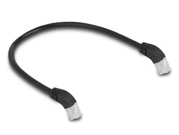 Delock 80274 Rj45 Cable De Red Cat.6a S/Ftp 45° Nach Unten Angular 0,5 M Negro