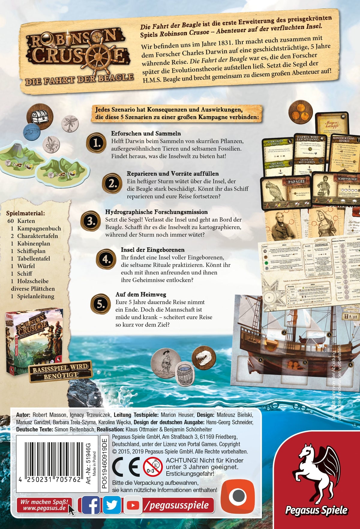 Pegasus Robinson Crusoe: El Viaje Del Beagle, Expansión Del Juego De Mesa 51946g