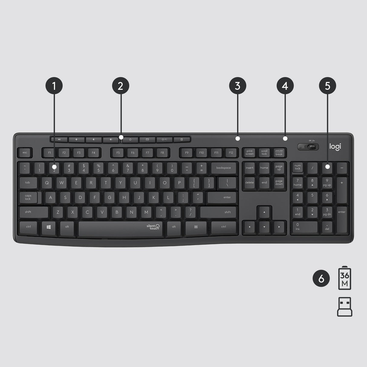 EAN 5099206092433 - Logitech 920-009800 teclado Ratón incluido Oficina RF inalámbrico QWERTY Internacional de EE.UU. Grafito imagen 6