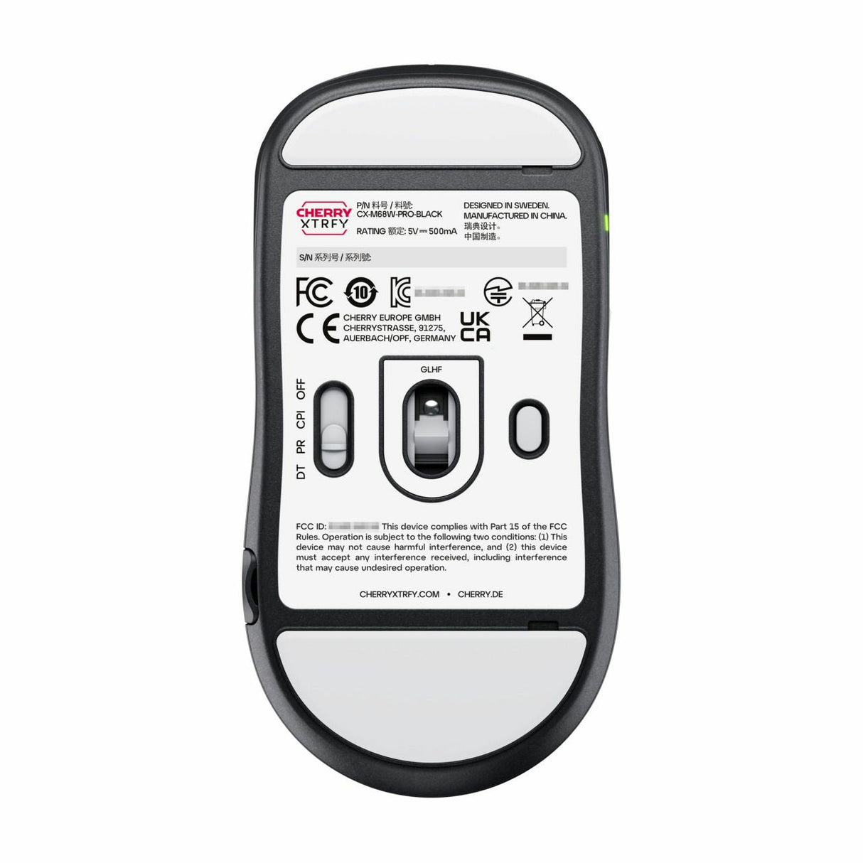 Ratón Cherry M68 Pro Wireless, Gaming Negro/Blanco Cx-M68w-Pro-Black