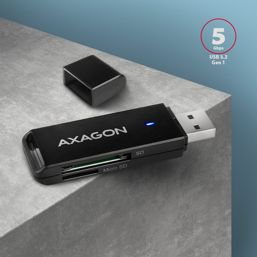 Lector De Tarjetas Interno Axagon Cre-S2n Usb-A 3.2 Gen 1, Sd, Microsd - Negro