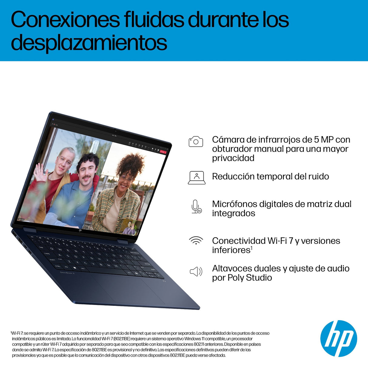 Portátil Hp Omnibook X 14-Fm0009ns U7-258v-Evo 32gb 1tb 16" W11h Blue