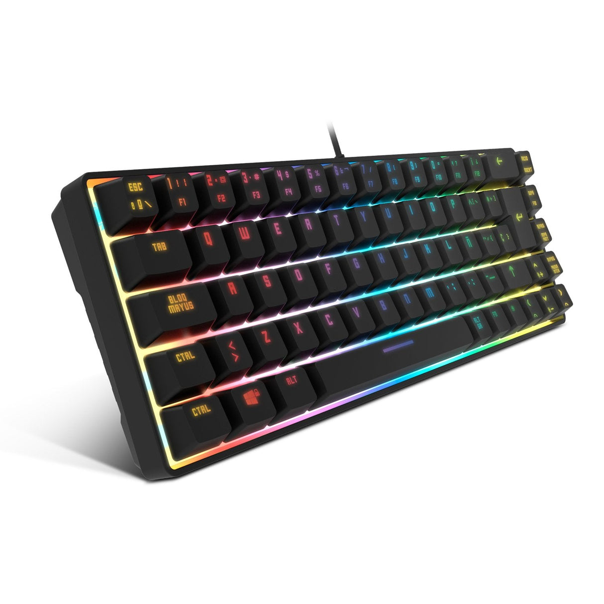 Teclado Español Mini Krom Kalista Rgb Membrana