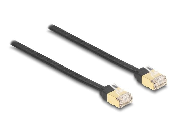 Delock 80239 Cable Retráctil Rj45 Cat.6a Stp 1,5 M, Negro / Amarillo