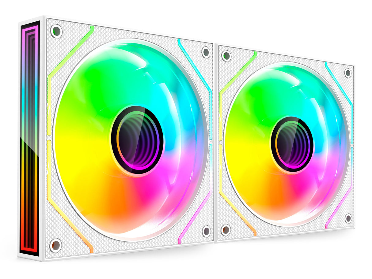 Kit 2 Ventiladores Auxiliar Mf-3d Pro Blanco Mars Gaming <Div Class='Especificaciones'>. 2x Ventiladores 120mm / Argb / Control Remoto / Hasta 1600 Rpm.